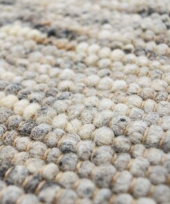 Wollen vloerkleed handweef Ylva - grijs - close up materiaal, thumbnail