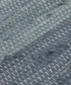 Kelim vloerkleed strepen handweef Bomull - blauw/wit - close up materiaal, thumbnail Kelim vloerkleed strepen handweef Bomull - blauw/wit - close up materiaal, thumbnail