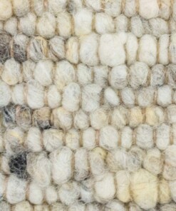 Wollen vloerkleed handweef Veve - beige/grijs - close up materiaal, thumbnail
