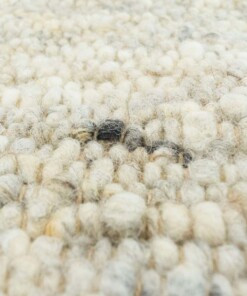 Wollen vloerkleed handweef Veve - beige/grijs - close up materiaal, thumbnail