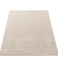 Vierkant effen vloerkleed Qualis - crème - overzicht schuin, thumbnail