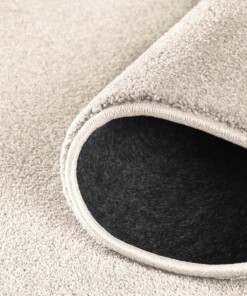 Vierkant effen vloerkleed Qualis - crème - close up rol, thumbnail