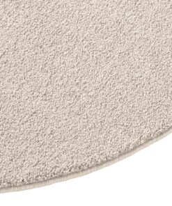 Rond effen vloerkleed Qualis - crème - close up zijkant, thumbnail