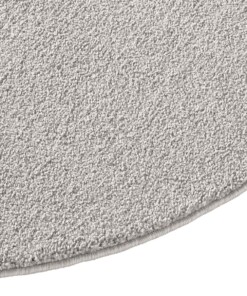 Rond effen vloerkleed Qualis - grijs - close up zijkant, thumbnail