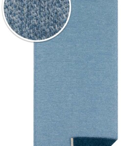 Effen vloerkleed Duo - lichtblauw/donkerblauw - close up materiaal, thumbnail Effen vloerkleed Duo - lichtblauw/donkerblauw - close up materiaal, thumbnail