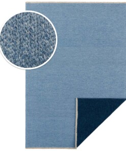 Effen vloerkleed Duo - lichtblauw/donkerblauw - close up materiaal, thumbnail Effen vloerkleed Duo - lichtblauw/donkerblauw - close up materiaal, thumbnail