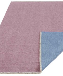 Effen vloerkleed Duo - roze/lichtblauw - overzicht schuin, thumbnail