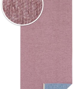 Effen vloerkleed Duo - roze/lichtblauw - close up materiaal, thumbnail