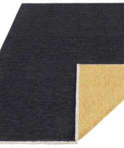 Effen vloerkleed Duo - zwart/goud - overzicht schuin, thumbnail Effen vloerkleed Duo - zwart/goud - overzicht schuin, thumbnail