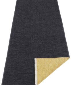 Effen vloerkleed Duo - zwart/goud - overzicht schuin, thumbnail Effen vloerkleed Duo - zwart/goud - overzicht schuin, thumbnail