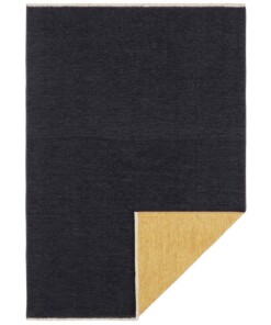 Effen vloerkleed Duo - zwart/goud - overzicht boven, thumbnail Effen vloerkleed Duo - zwart/goud - overzicht boven, thumbnail