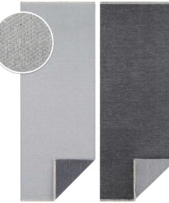 Effen vloerkleed Duo - lichtgrijs/antraciet - overzicht boven, thumbnail Effen vloerkleed Duo - lichtgrijs/antraciet - overzicht boven, thumbnail