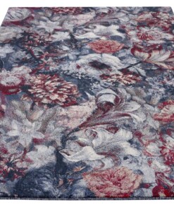 Vloerkleed bloemen Flower Symphony - blauw/roze - overzicht schuin, thumbnail Vloerkleed bloemen Flower Symphony - blauw/roze - overzicht schuin, thumbnail