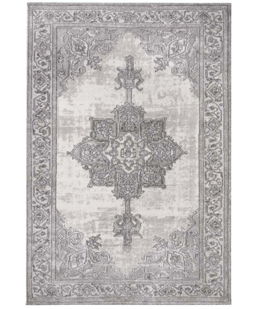 Vintage vloerkleed Aubusson Mirage - zilver/crème - overzicht boven