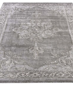 Vintage vloerkleed Aubusson Mirage - grijs - overzicht schuin, thumbnail