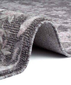 Klassiek vloerkleed Aubusson Flore - grijs/roze - close up, thumbnail