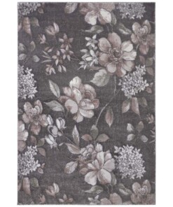 Vloerkleed bloemen Aubusson Jardin - grijs/roze - overzicht boven, thumbnail