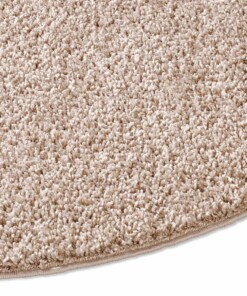 Rond vloerkleed hoogpolig effen Classic - beige - sfeer