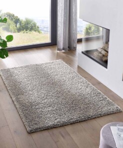 Vierkant hoogpolig vloerkleed effen  Classic - grijs - sfeer, thumbnail Vierkant hoogpolig vloerkleed effen  Classic - grijs - sfeer, thumbnail