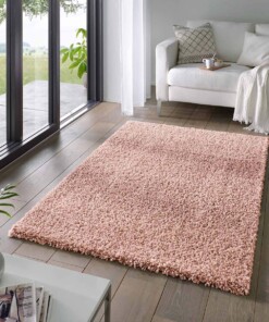 Hoogpolig vloerkleed effen Classic - roze - sfeer, thumbnail