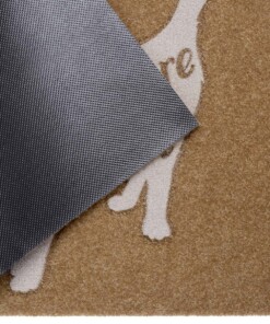 Deurmat Kat kokos-optiek - bruin/crème - close up, thumbnail