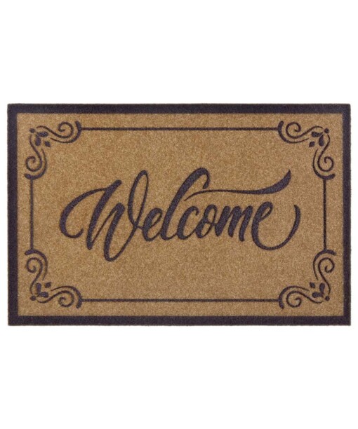 Deurmat Welcome kokos-optiek - bruin/zwart - overzicht boven