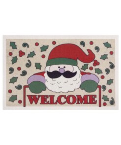 Deurmat Welcome Santa - Beige - overzicht boven, thumbnail