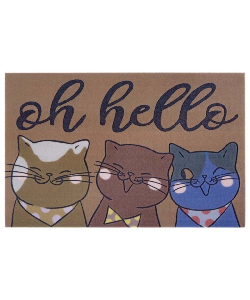 Deurmat katten Oh Hello - bruin/multi - overzicht boven