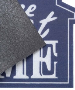 Deurmat Home Sweet Home - blauw/crème - close up, thumbnail Deurmat Home Sweet Home - blauw/crème - close up, thumbnail