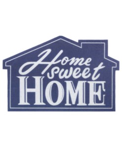 Deurmat Home Sweet Home - blauw/crème - overzicht boven, thumbnail