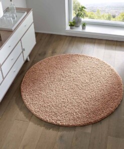 Rond vloerkleed hoogpolig effen Spectrum - beige - sfeer