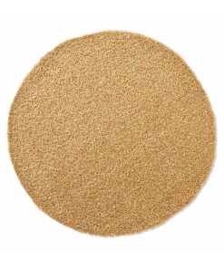 Rond vloerkleed hoogpolig effen Spectrum - mosterdgeel - overzicht boven, thumbnail