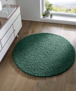 Rond vloerkleed hoogpolig effen Spectrum - jade - sfeer