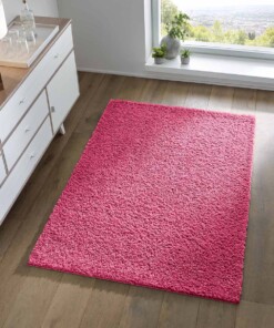 Hoogpolig vloerkleed effen Spectrum - roze - sfeer