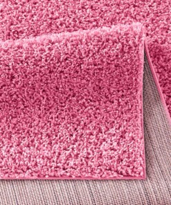 Hoogpolige loper effen Spectrum - roze - close up vouw, thumbnail