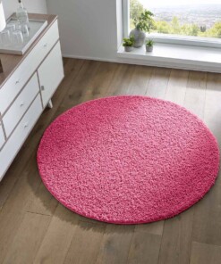 Rond vloerkleed hoogpolig effen Spectrum - roze - sfeer