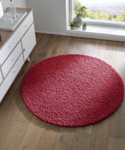 Rond vloerkleed hoogpolig effen Spectrum - rood - sfeer, thumbnail