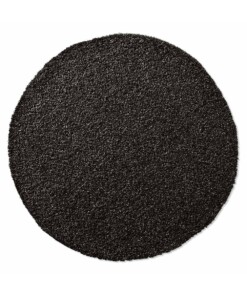 Rond vloerkleed hoogpolig effen Spectrum - zwart - overzicht boven, thumbnail