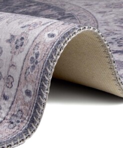 Rond vintage vloerkleed Anthea - mauve roze - close up, thumbnail Rond vintage vloerkleed Anthea - mauve roze - close up, thumbnail