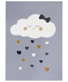 Kindervloerkleed wolken Happy - grijs - overzicht boven, thumbnail Kindervloerkleed wolken Happy - grijs - overzicht boven, thumbnail