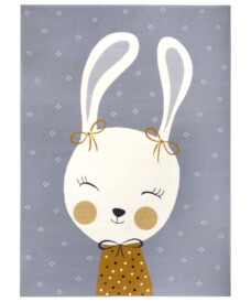 Kindervloerkleed bunny Happy - grijs - overzicht boven, thumbnail Kindervloerkleed bunny Happy - grijs - overzicht boven, thumbnail