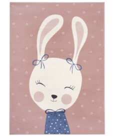 Kindervloerkleed bunny Happy - roze - overzicht boven, thumbnail Kindervloerkleed bunny Happy - roze - overzicht boven, thumbnail