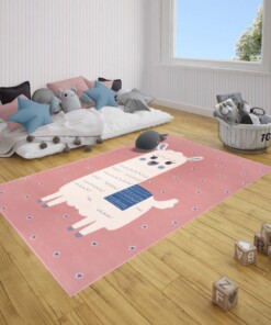 Kindervloerkleed alpaca Smile - roze - sfeer, thumbnail