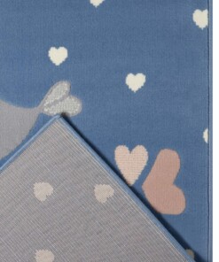 Kindervloerkleed vogels Lovely Birds - blauw - close up, thumbnail