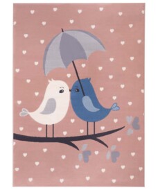Kindervloerkleed vogels Lovely Birds - roze - overzicht boven, thumbnail Kindervloerkleed vogels Lovely Birds - roze - overzicht boven, thumbnail