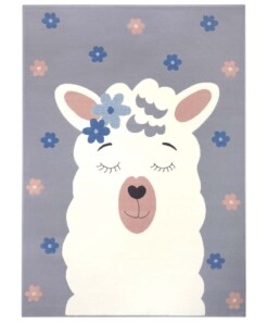 Kindervloerkleed lama Lonetta - grijs - overzicht boven, thumbnail