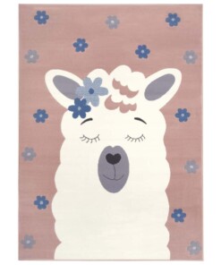 Kindervloerkleed lama Lonetta - roze - overzicht boven, thumbnail