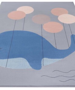 Kindervloerkleed walvis Willem - grijs - overzicht schuin, thumbnail Kindervloerkleed walvis Willem - grijs - overzicht schuin, thumbnail