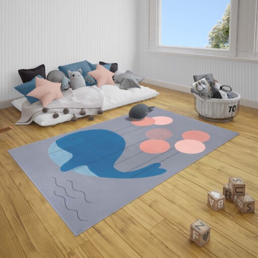Kindervloerkleed walvis Willem - grijs - sfeer