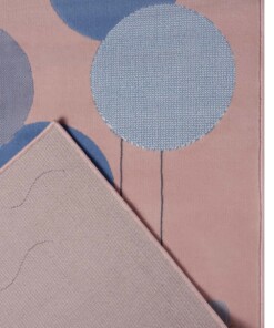 Kindervloerkleed walvis Willem - roze - close up, thumbnail